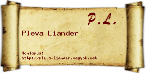Pleva Liander névjegykártya